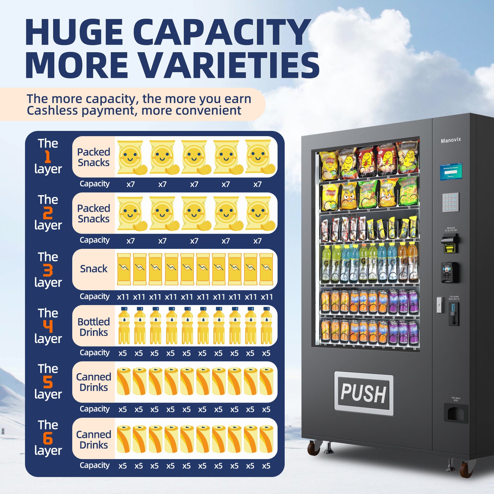 M10K-60 slots refrigeration vending machine