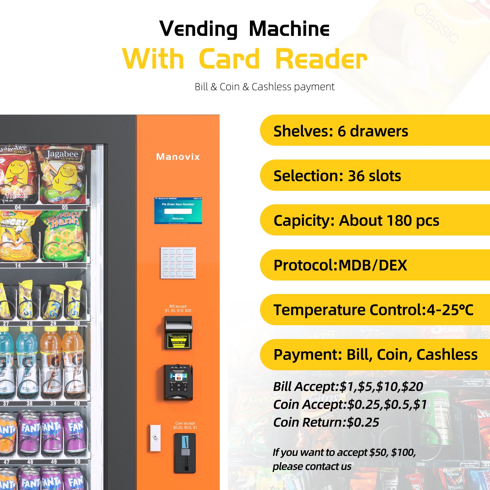 M10K1-60 slots refrigeration vending machine