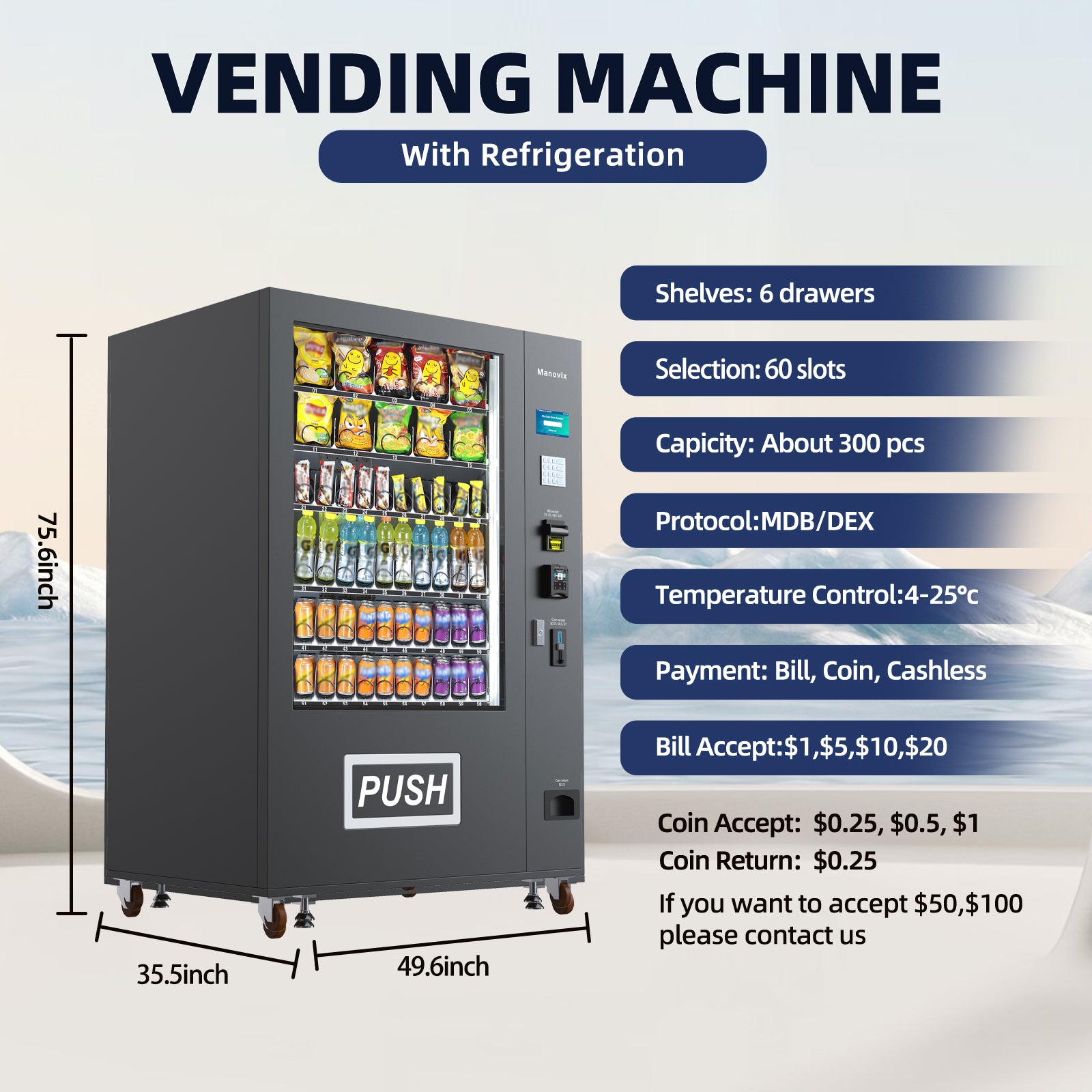 M10K-60 slots refrigeration vending machine