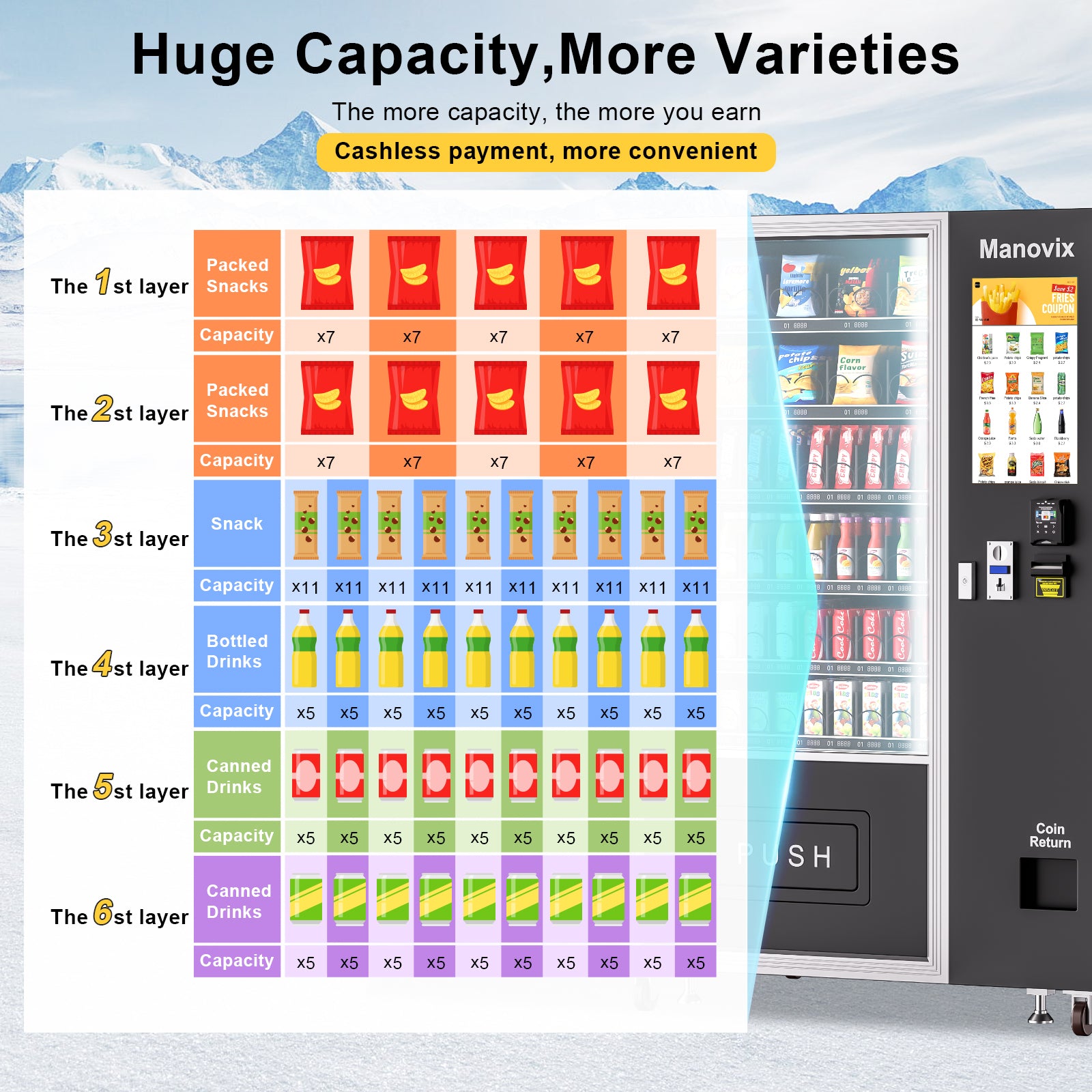 M10T-60 slots refrigeration vending machine with touch panel
