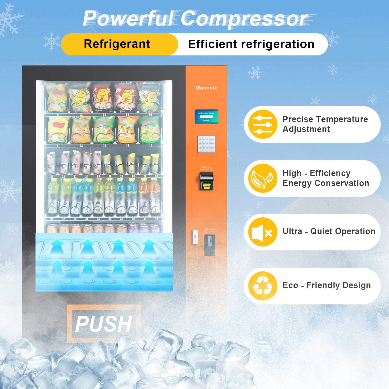 M10K1-60 slots refrigeration vending machine