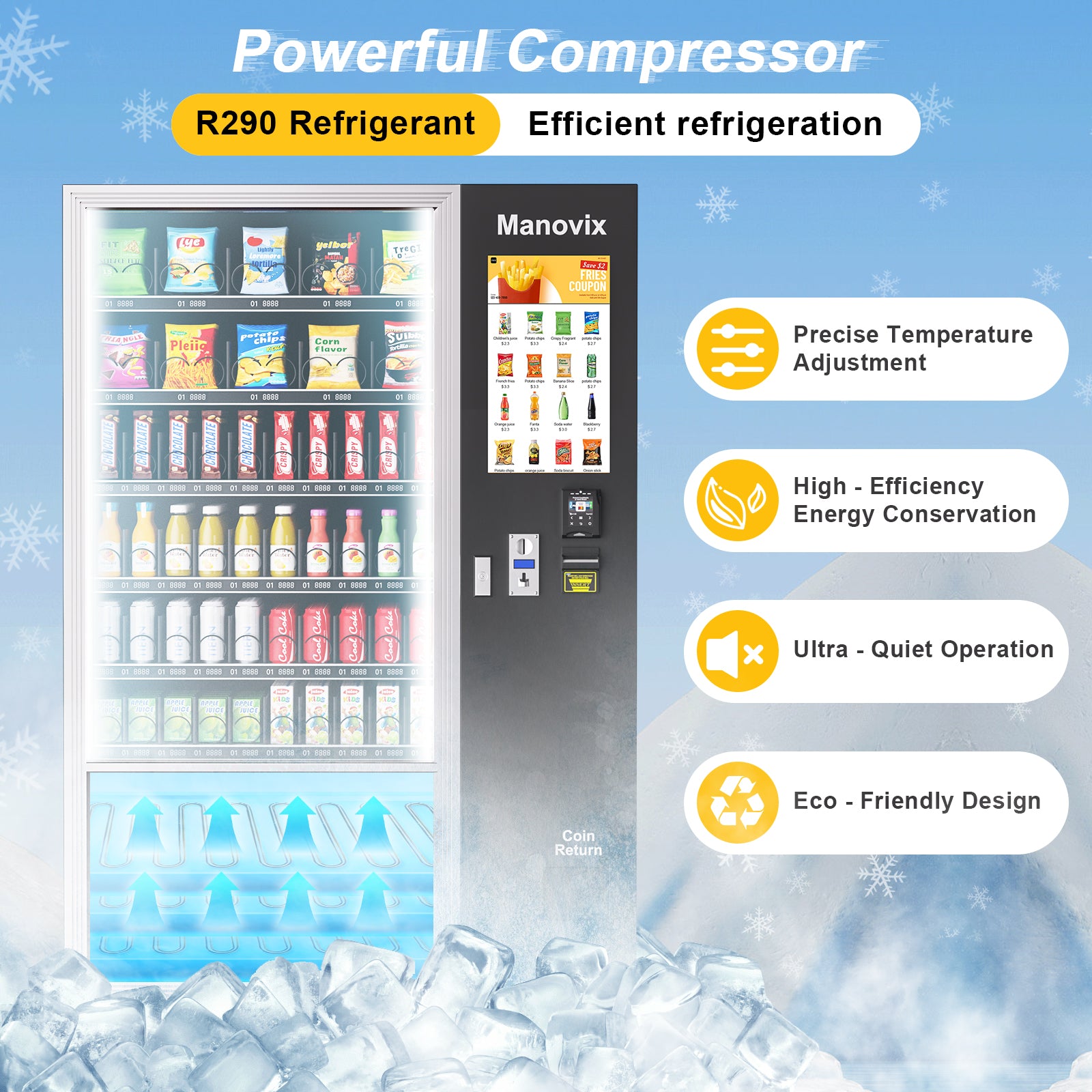 M10T-60 slots refrigeration vending machine with touch panel