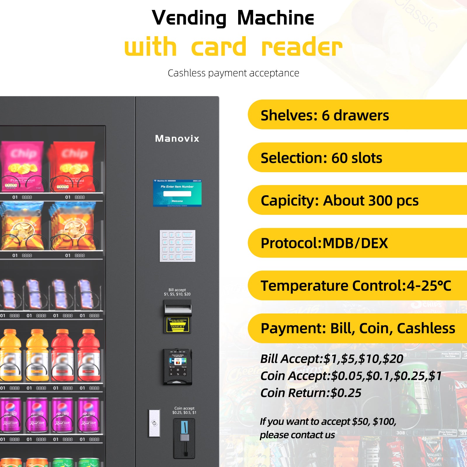 M10-60 slots refrigeration vending machine