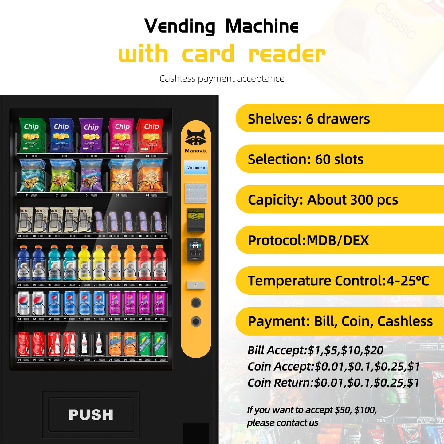 M10S-Vending machine with refrigeration