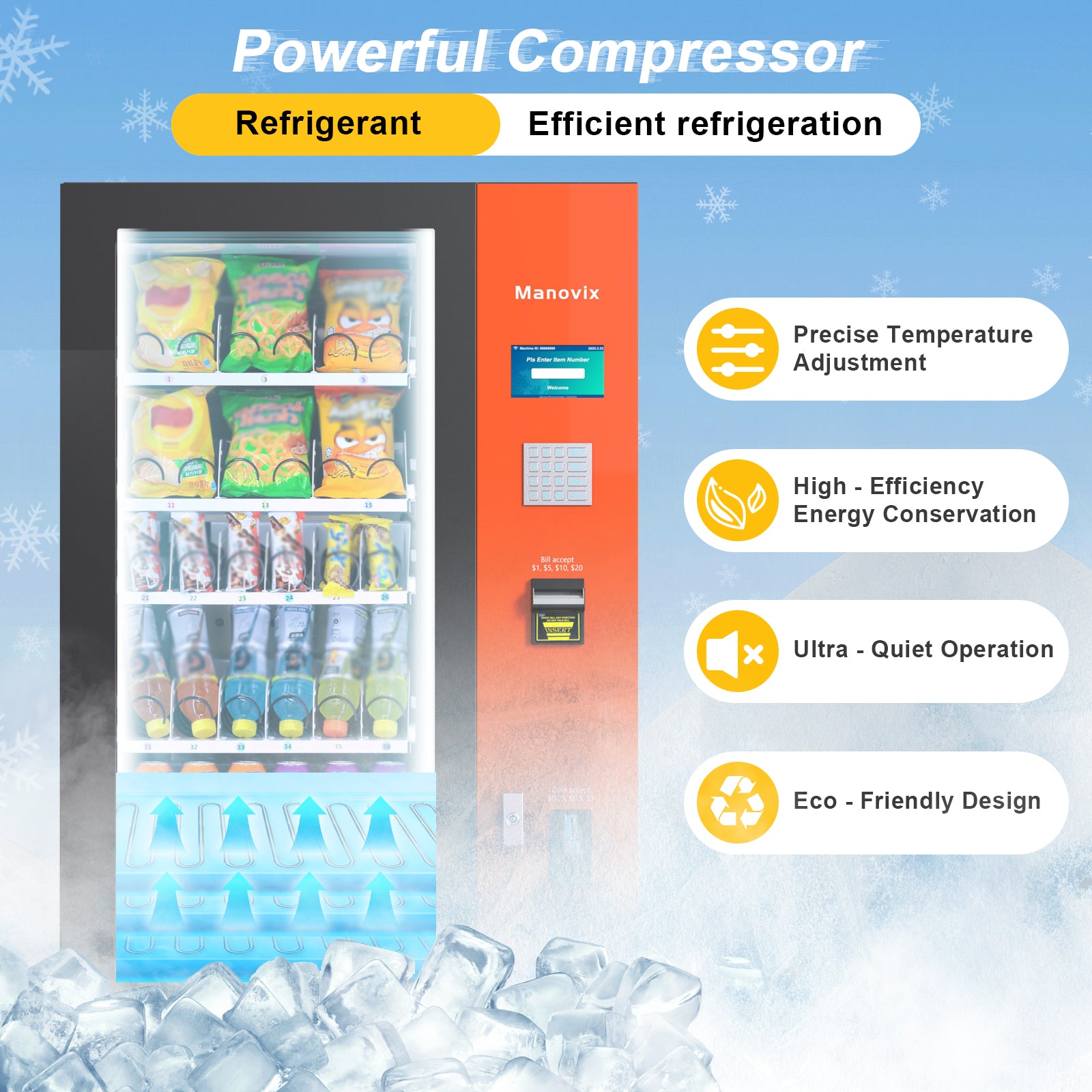 M6K1-36 slots refrigertation vending machine