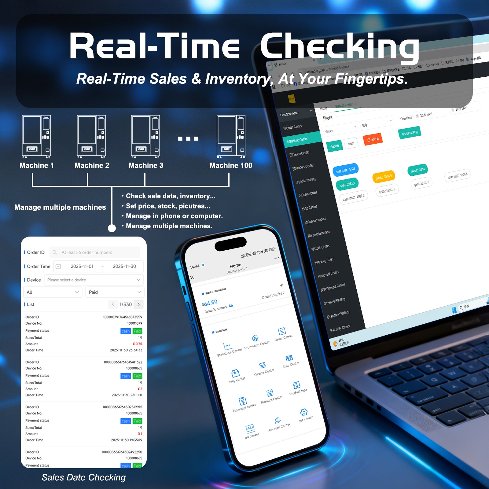 M10T-60 slots refrigeration snack vending machine with touch screen