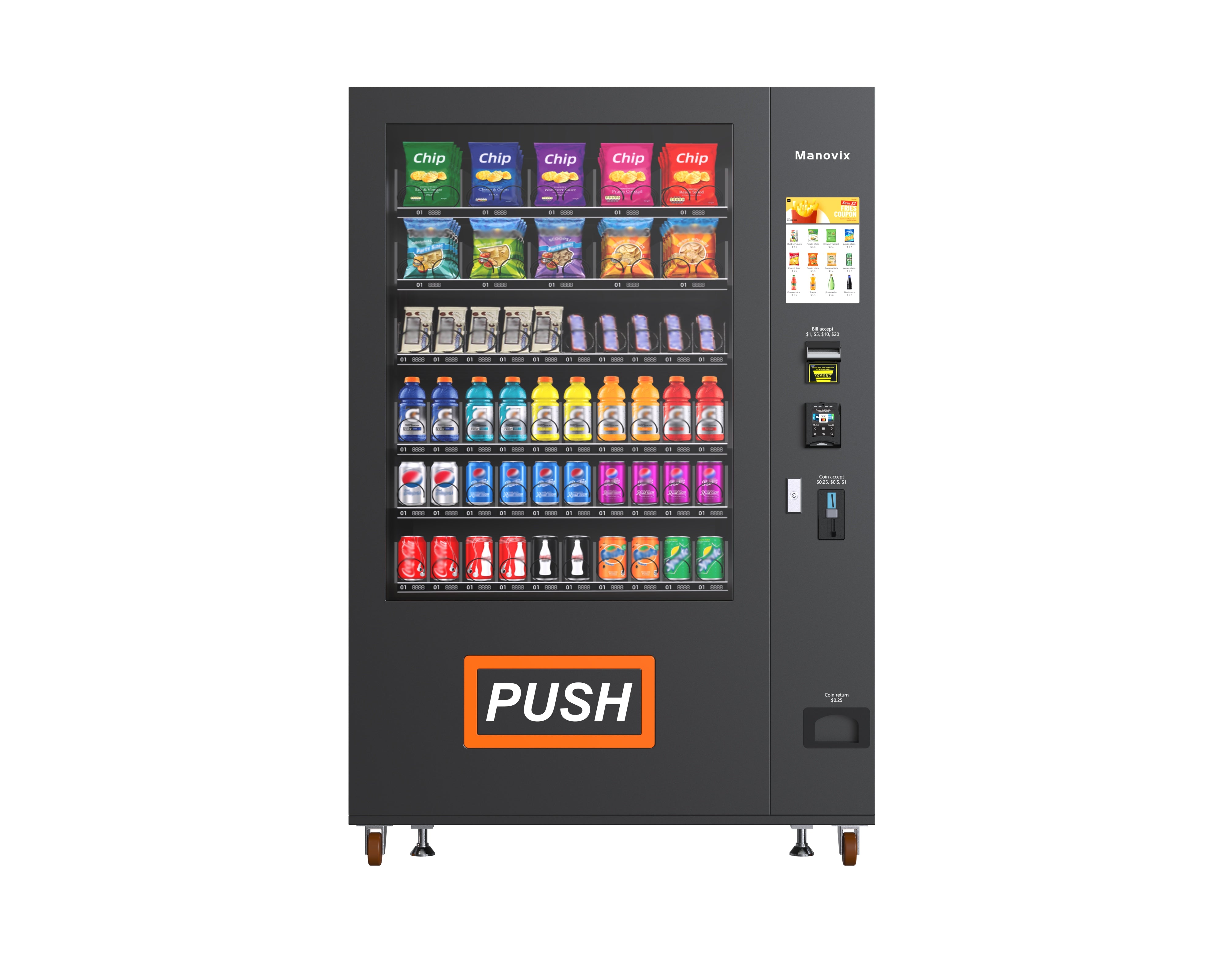 M10T1-60 slots refrigeration vending machine with touch panel