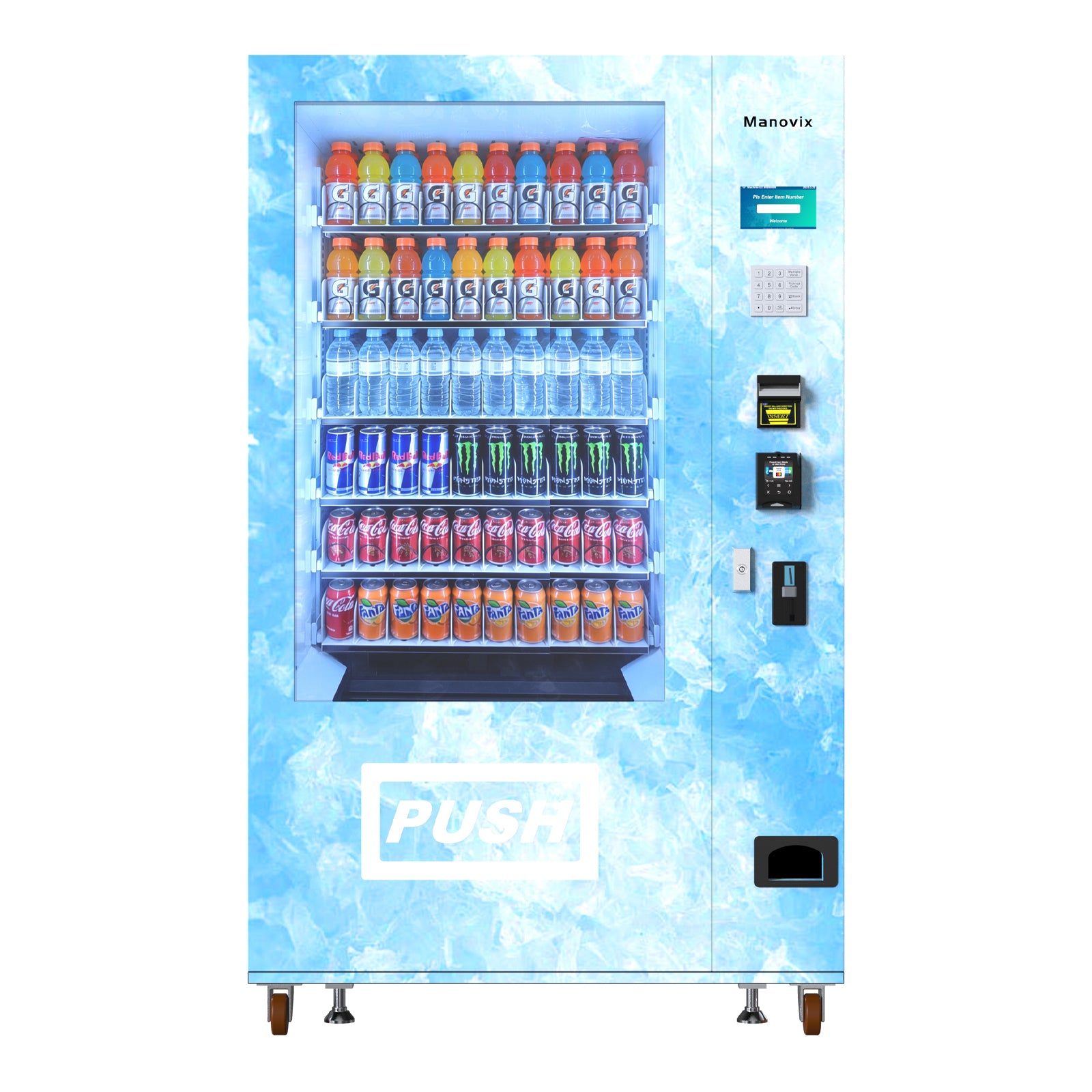 Refrigerated Beverage Vending Machine with 60 Slots and Button|M10K-3 ...