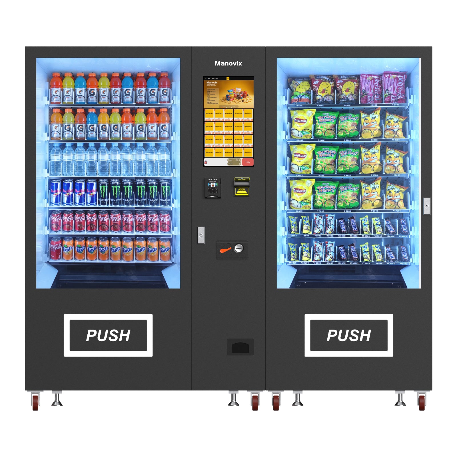 Snack and Soda Double-Cabinet Vending Machine with 21.5