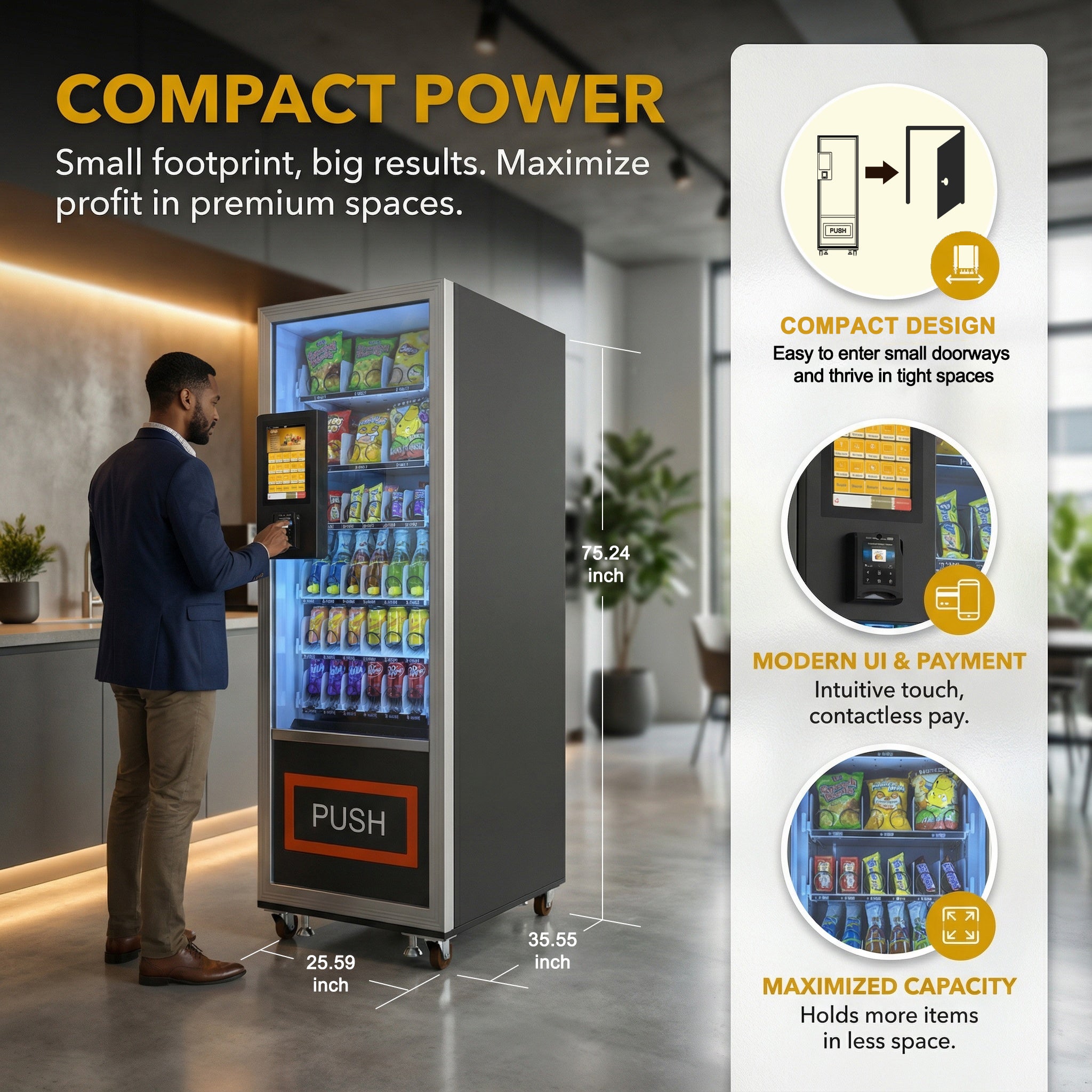Mini Combo Vending Machine with 10.5